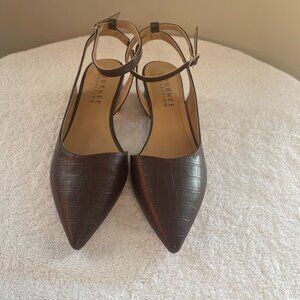 Journee Womens Keefa Pointed Toe Low Block Heel Pumps 8.5